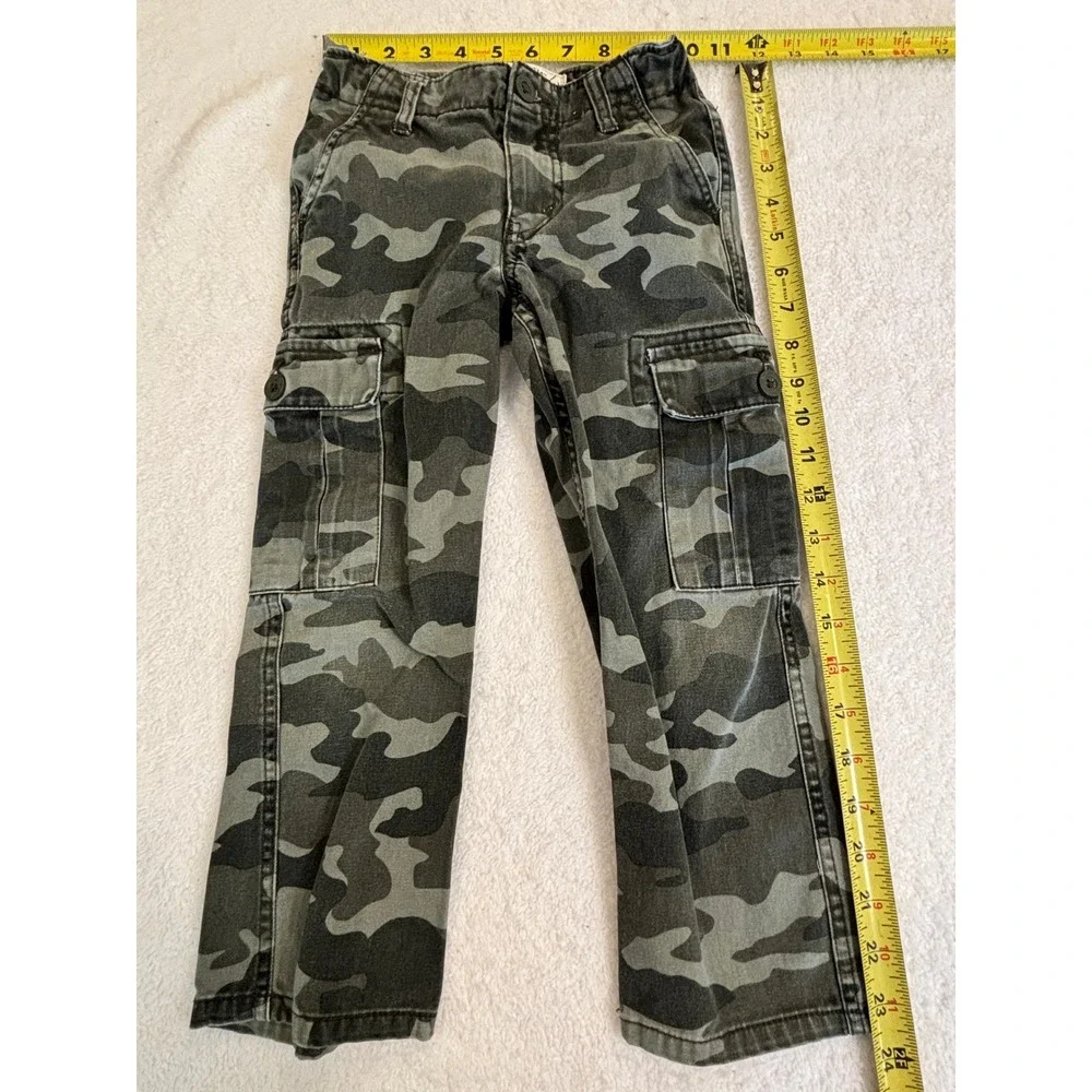 Levis 514 Straight Camo‎ Cargo Pants Kids Boys Green Camouflage Trousers